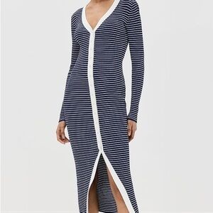 Staud Shoko ribbed midi dress XS
